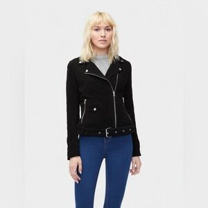UGG Women's Stacey Suede Moto Biker Jacket in Black